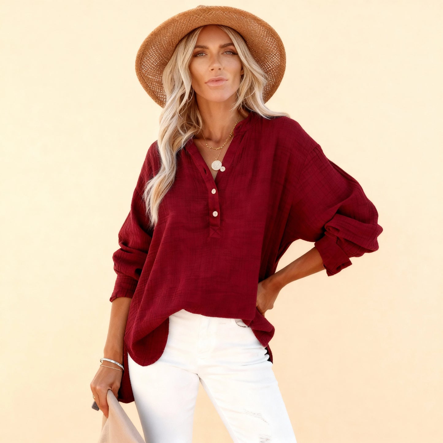 Pleated Winter Pullover Shirt