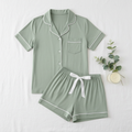 BambooBreeze Cooling Pajama Set flat lay - Sage Green